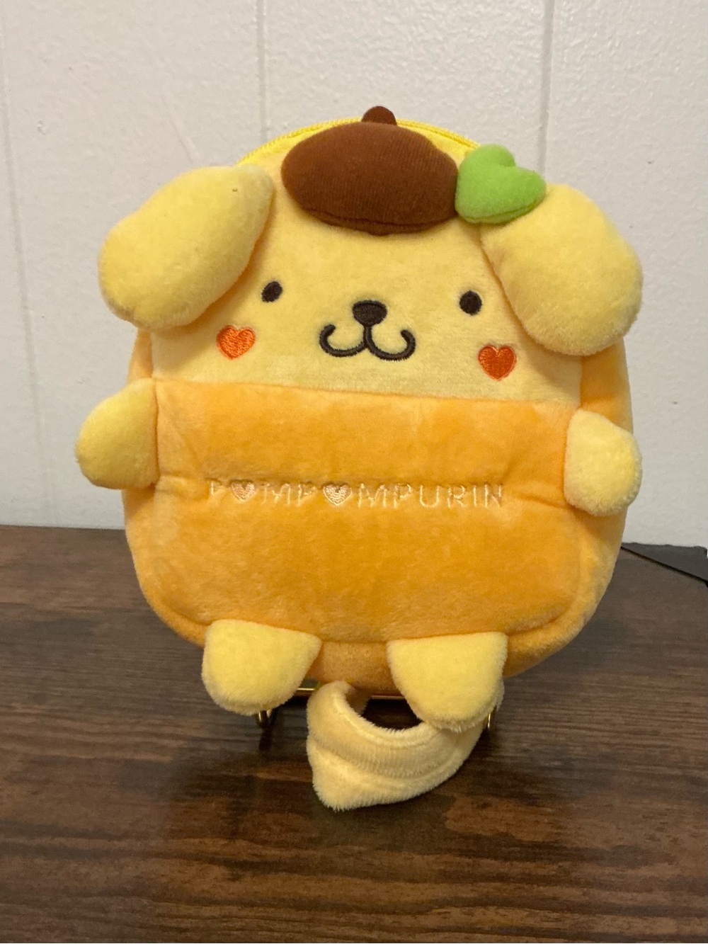 Rare Sanrio Pompompurin Mini Pouch with Badge (Colorful Heart Series) Zip Bag